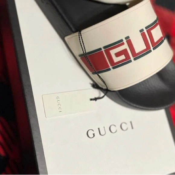 Gucci slippers size 12) gucci sport ecru verde Rosso for. Men only color white &